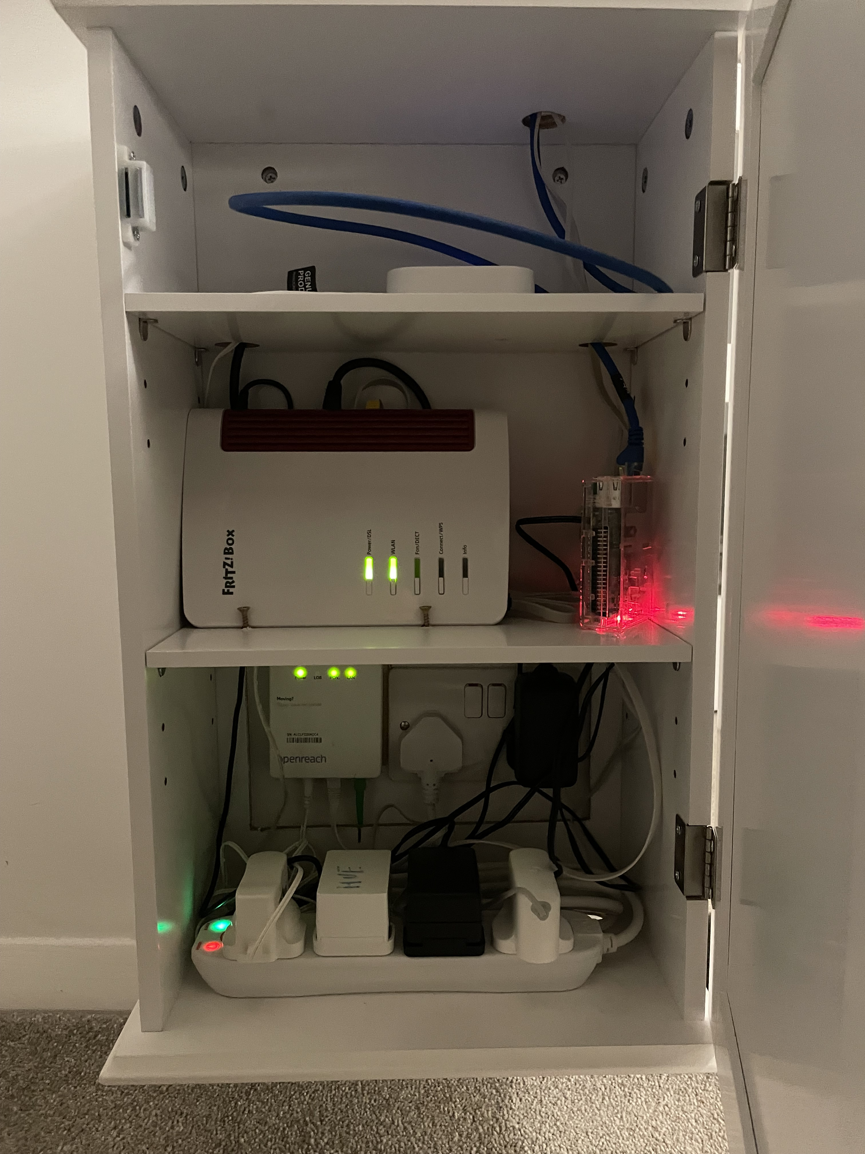 Inside the finished router cabinet
