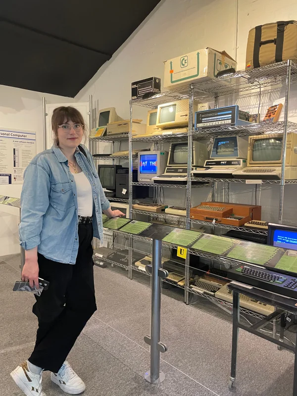 Gaby with an array of PCs